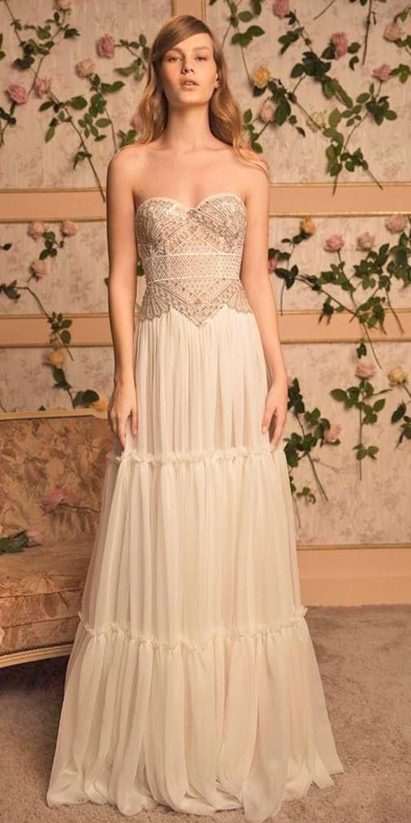 lace boho wedding dresses sweetheart strapless dana harel design