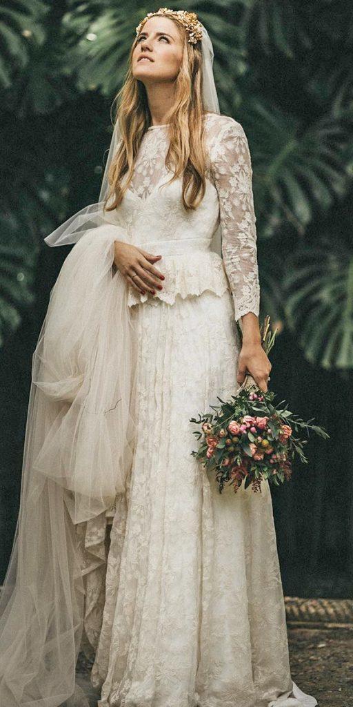  lace boho wedding dresses with long sleeves ructic country serafin castillo