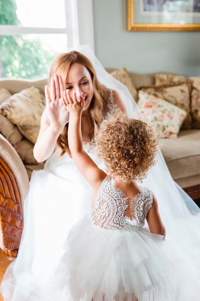 lace flower girl dresses rustic ruffled skirt anna perevertaylo
