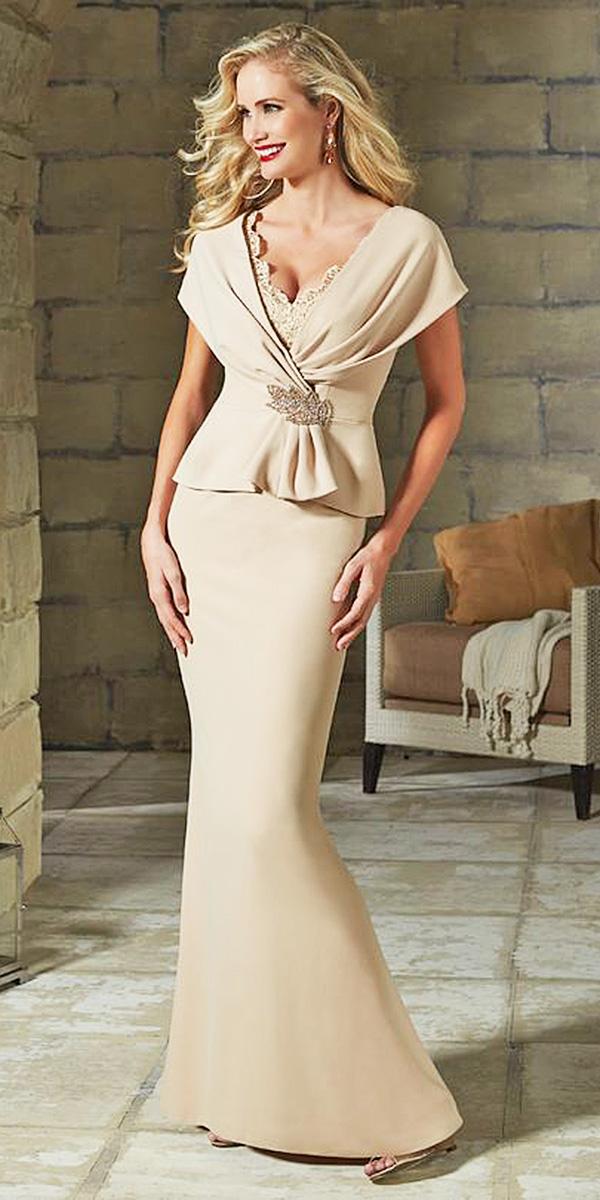long mother of the bride and groom dresses mermaid v neckline simple mori lee