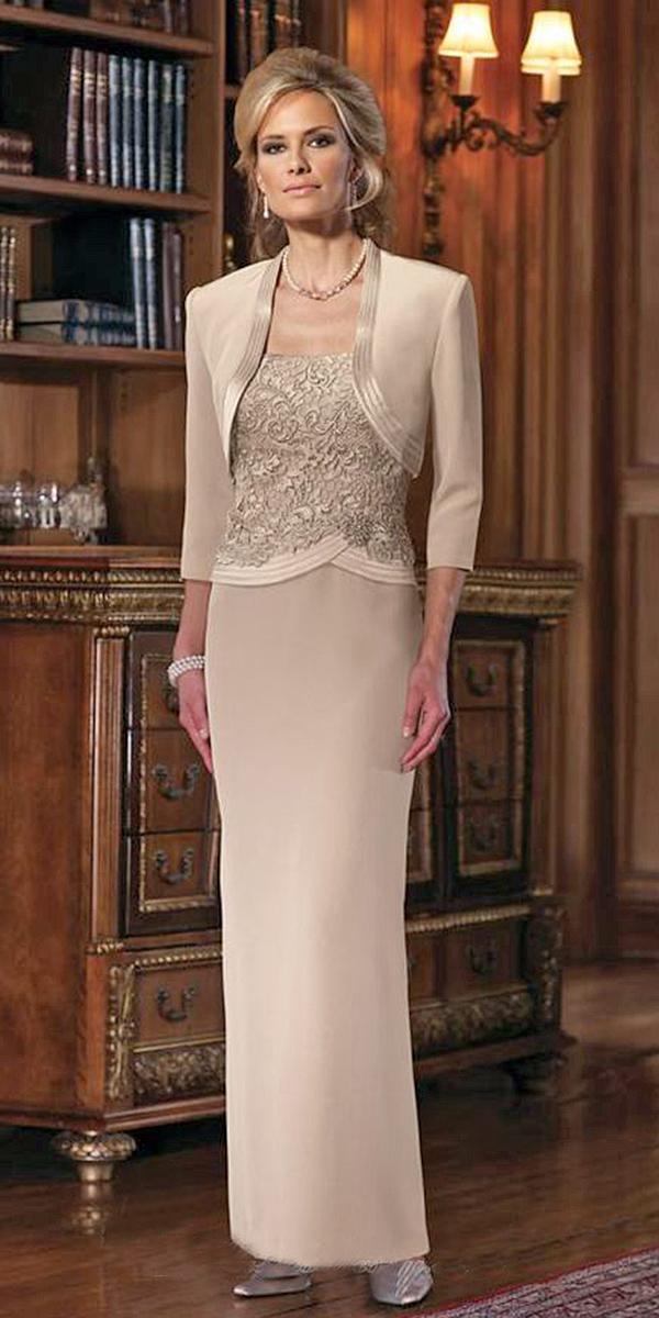 long mother of the bride dresses sheath with jacket mon cheri
