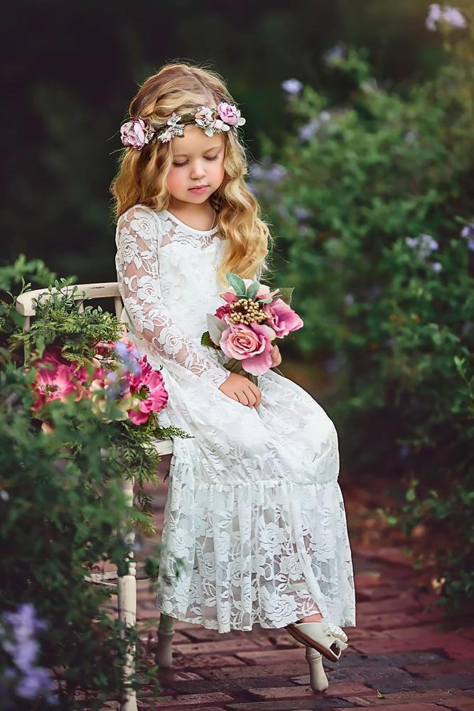 Must Have 2019: 24 Lace Flower Girl Dresses | Wedding ...