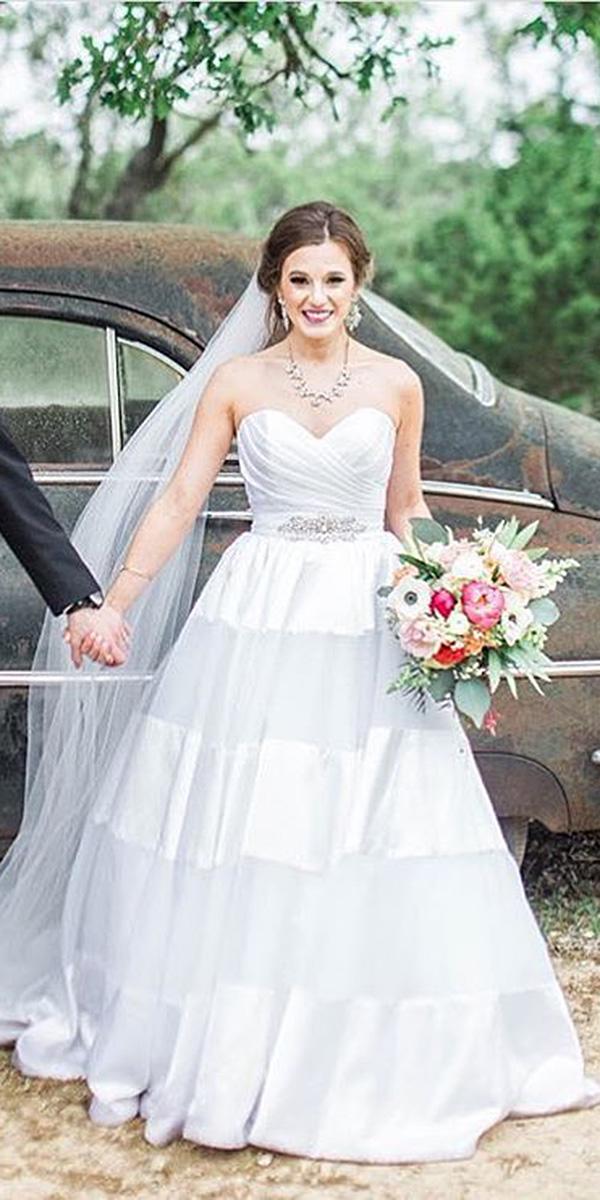modern wedding dresses a line sweetheart beaded bodice simple minimalist alfred angelo bridal