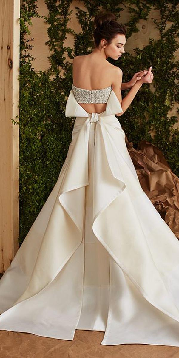 modern wedding dresses a line with bow 2017 carolina herrera