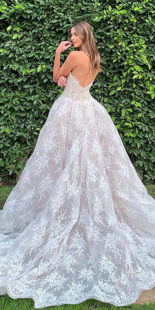 modern wedding dresses ball gown low back with delicate lace moniquelhuillier