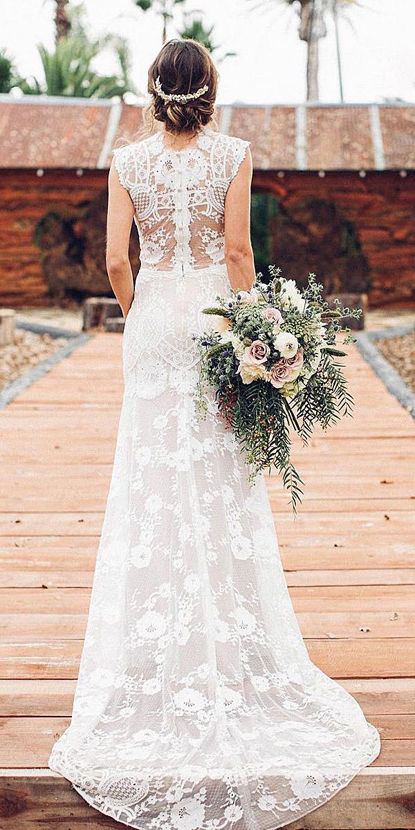 modern wedding dresses sheath full lace sleeveless boho claire pettibone