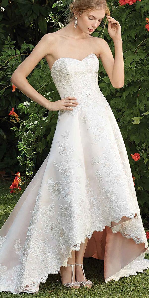 high low sweetheart floral embellishment minimalist wedding dresses casablanca bridal
