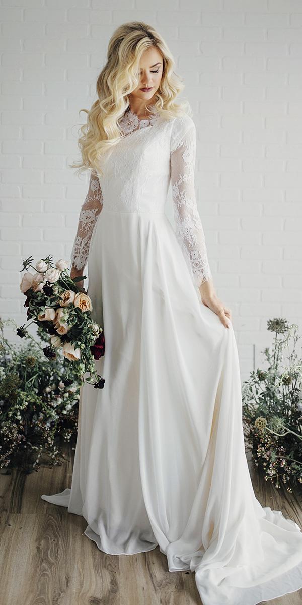 modest-wedding-dresses-with-sleeves-sheath-lace-top-elegant-elizabeth ...