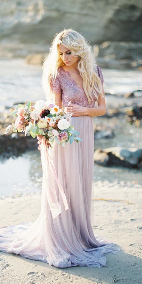 purple wedding dresses a line with sleeves lace top emily riggs