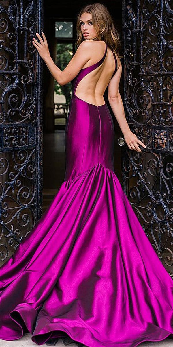 purple wedding dresses mermaid low back simple jovani fashions