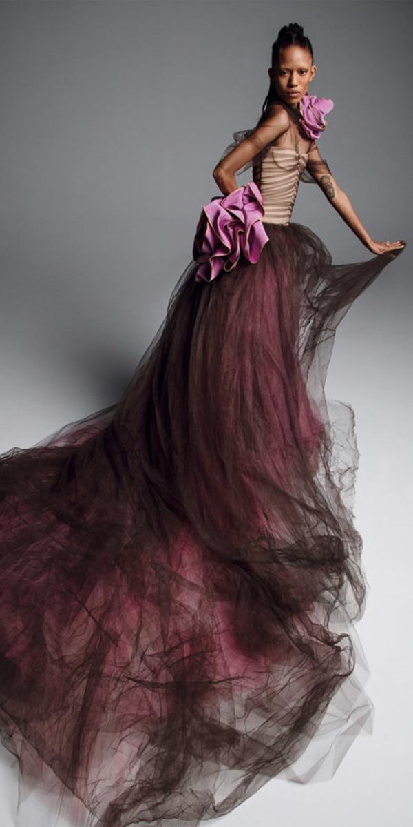 purple wedding dresses unique with black overskirt 2019 vera wong