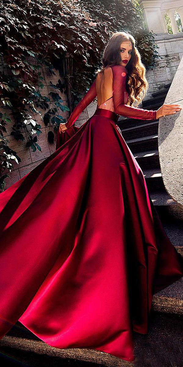 Deep red dress for hot sale wedding