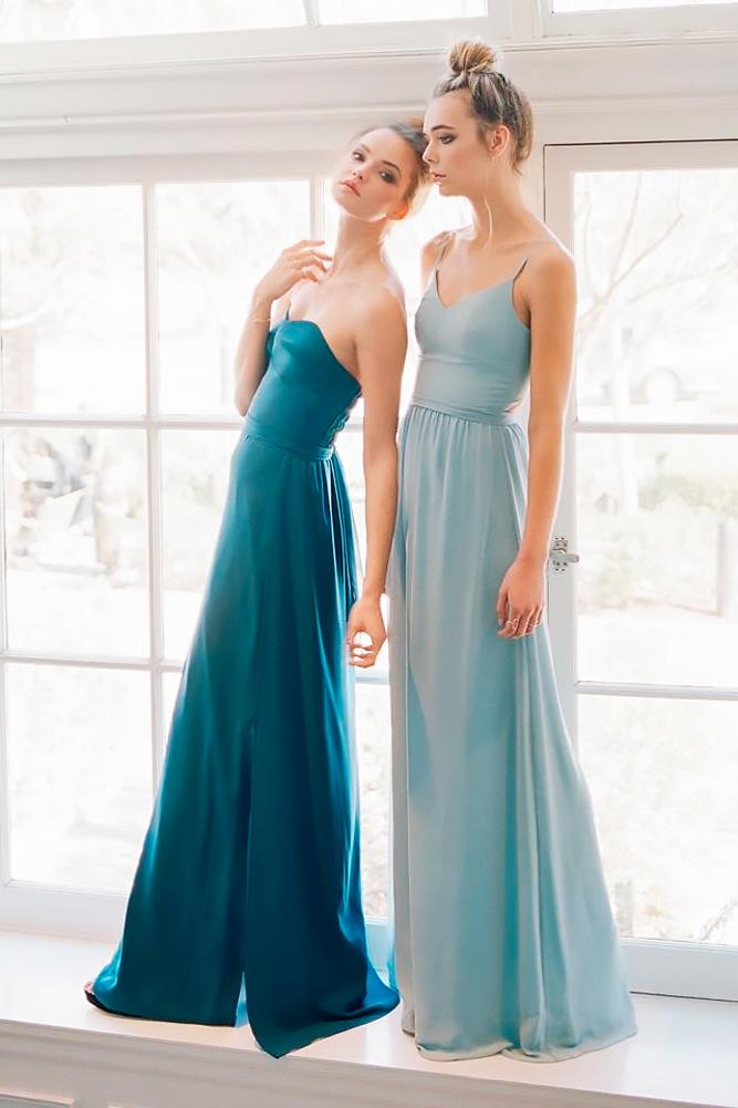 straight sweetheart with straps pastel teal bridesmaid dresses joanna august