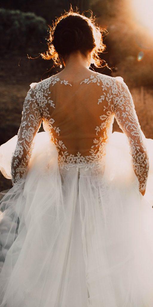  wedding dresses with lace sleeves illusion back tattoo effect tori maloney