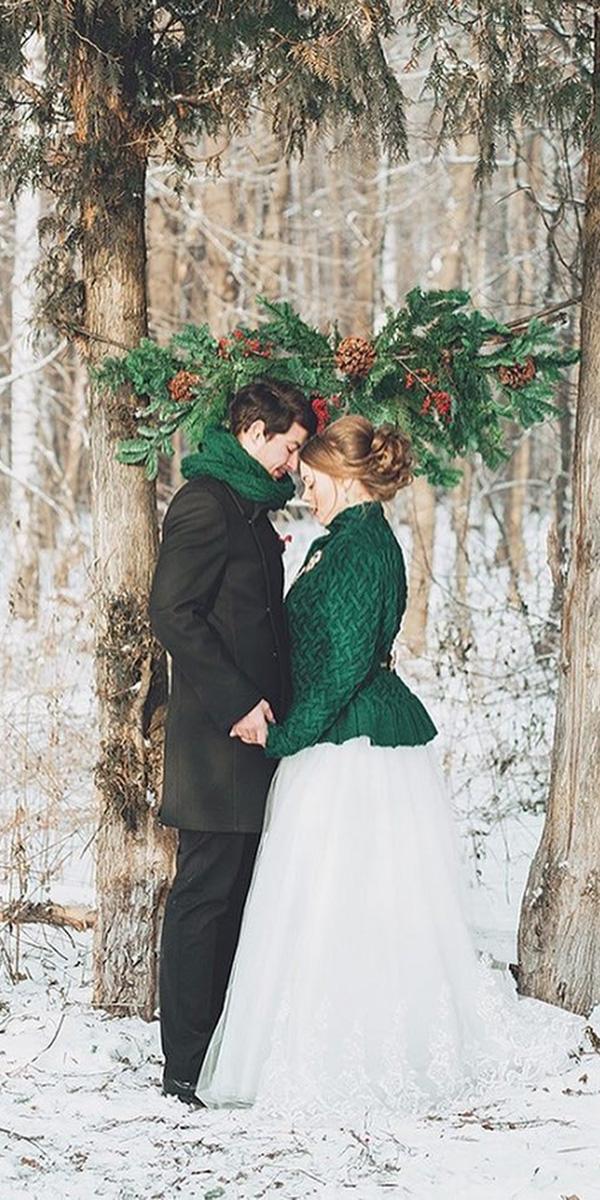 winter wedding dresses ball gown with gren cozy coat fab mood palette