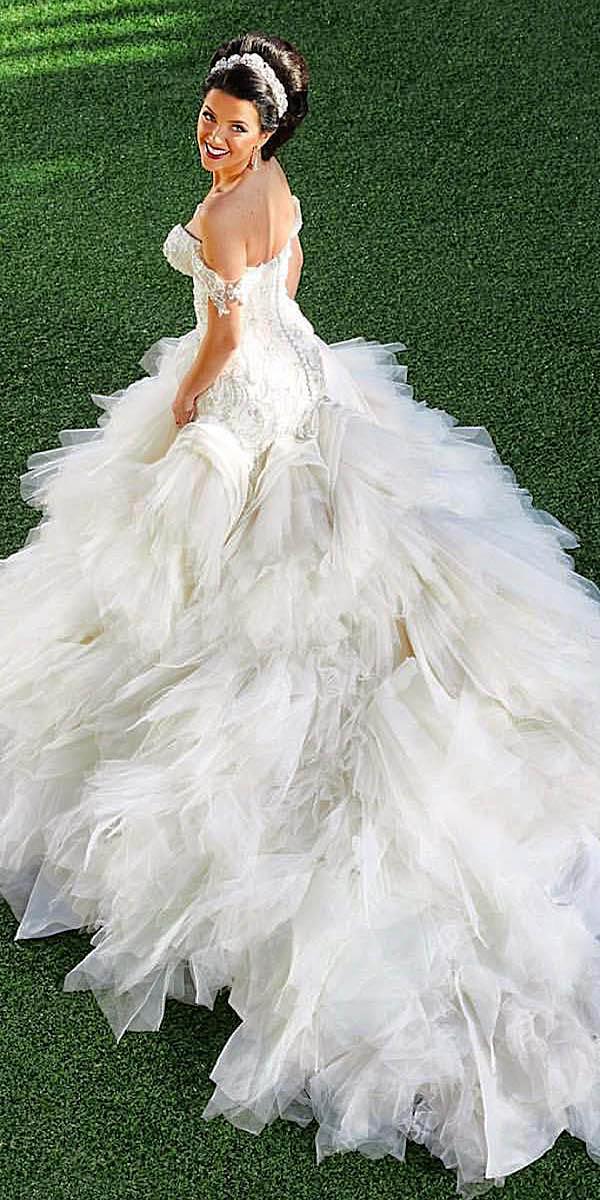 azzaria wedding dresses a line off the shoulder tulle skirt
