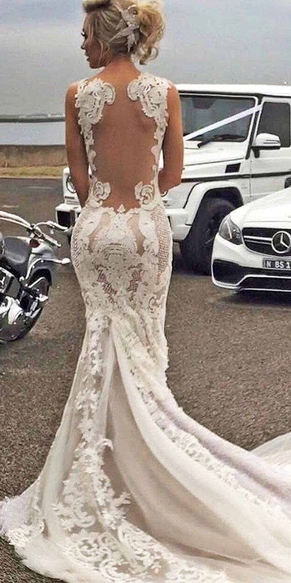 azzaria wedding dresses mermaid illusion lace back lace embellishment