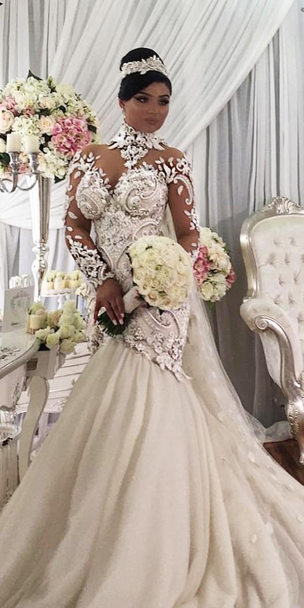 azzaria wedding dresses mermaid sweetheart tatto effect lace