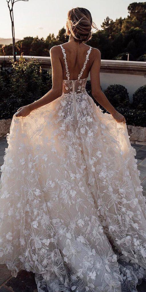 long flowy beach wedding dresses