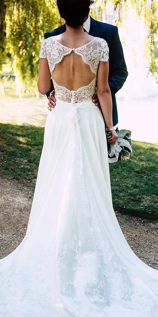beach destination wedding dresses with cap sleeves open back lace marie laporte creatrice