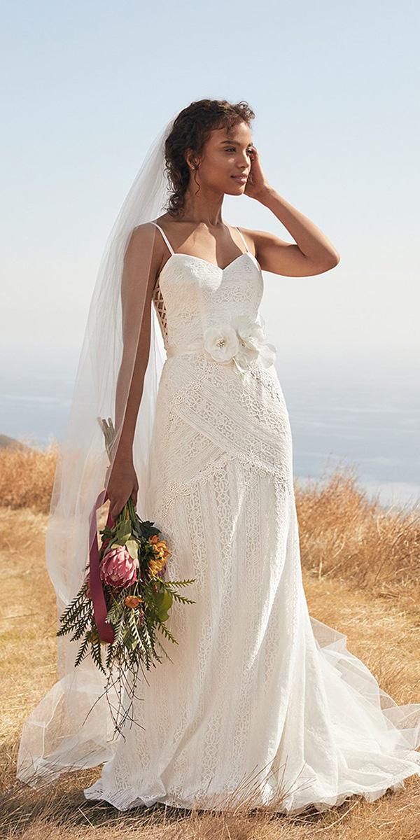 beach destination wedding dresses with spaghetti straps sheath lace oleg cassini