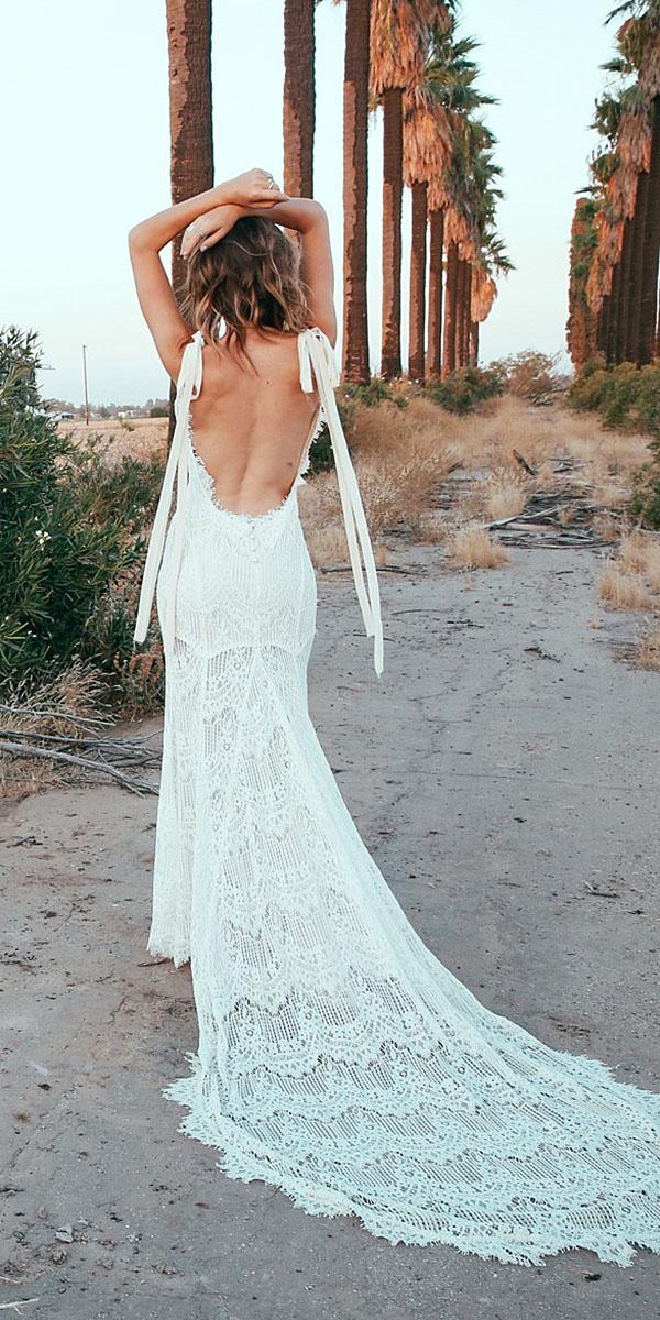 daughters of simone bohemian wedding gowns low back eyelash lace with train