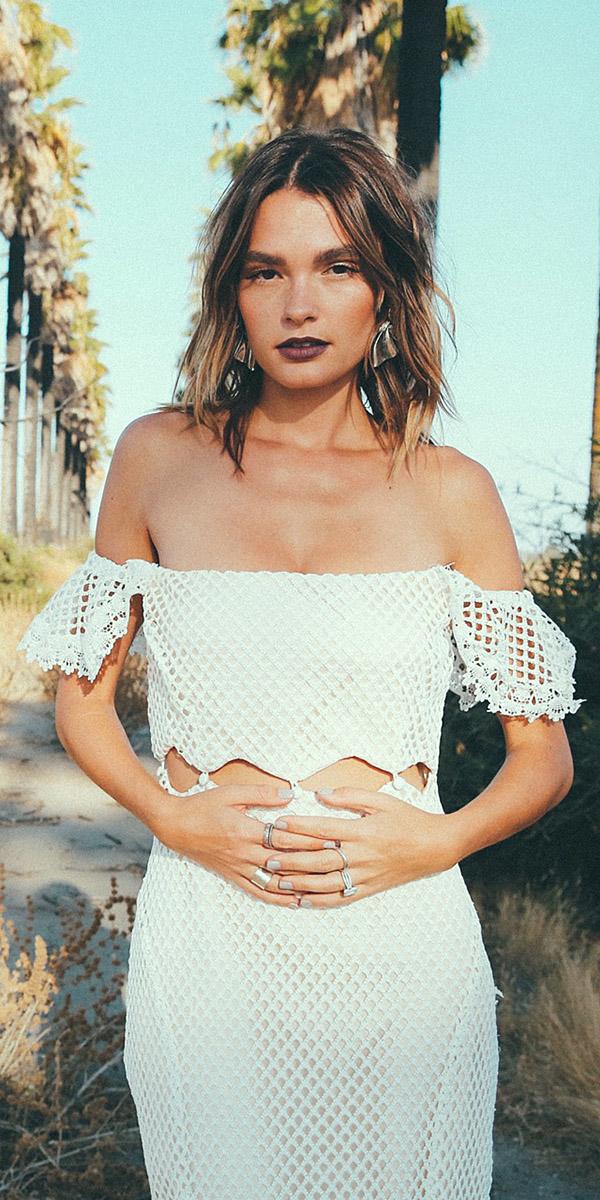 daughters of simone bohemian wedding gowns off the shoulder cut out details