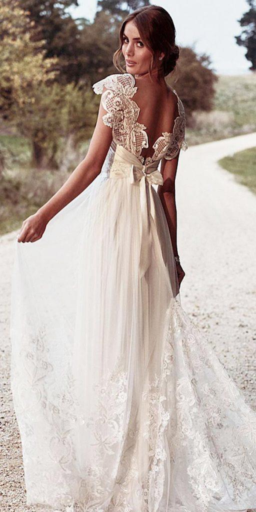beach destination wedding dresses a line lace embellishment with cap sleeves anna campbell