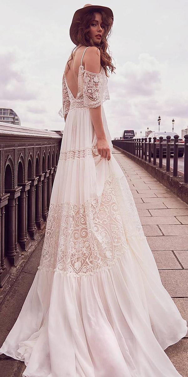beach destination wedding dresses a line with spaghetti straps low back boho inbal raviv bridal