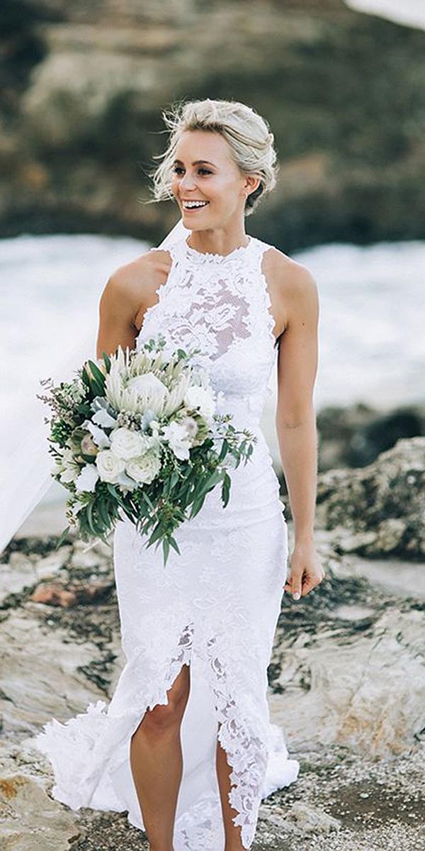 destination wedding dresses jewel neckline full lace sleeveless beach grace loves lace