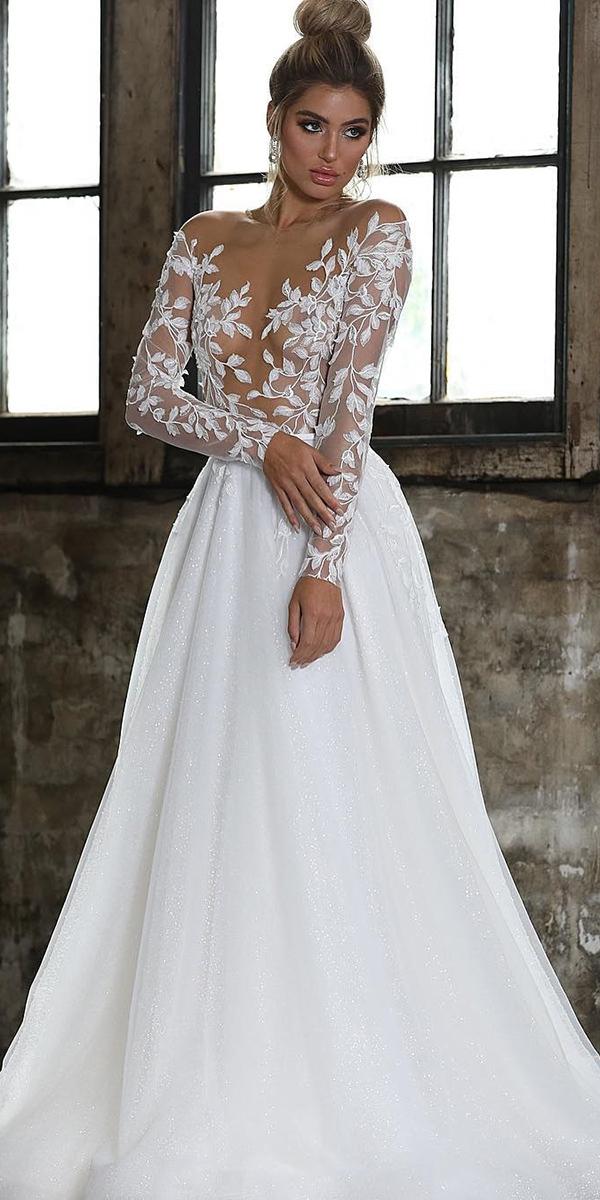 21 Illusion Long Sleeve Wedding Dresses You ll Like Wedding Dresses Guide