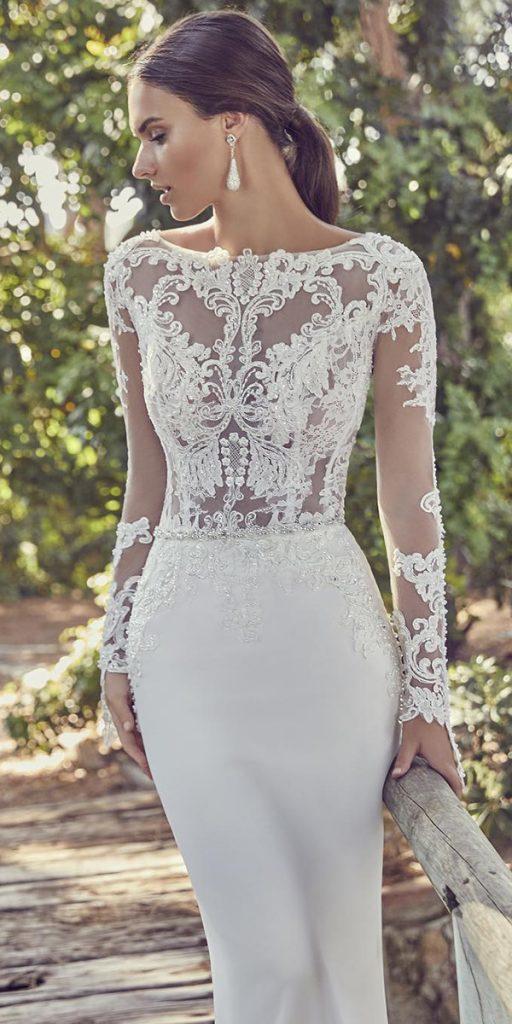  illusion long sleeve wedding dresses vintage lace ronald joyce