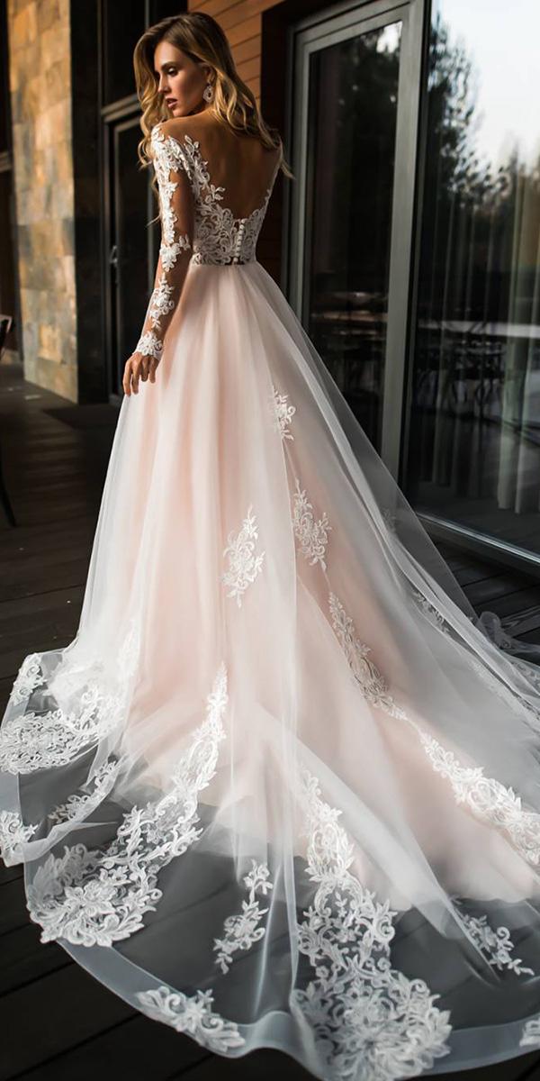 long sleeve wedding dress with low back