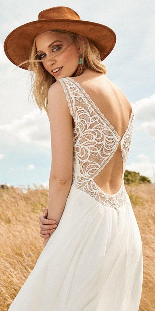 lace back wedding dresses lace top sleeveless rembo styling