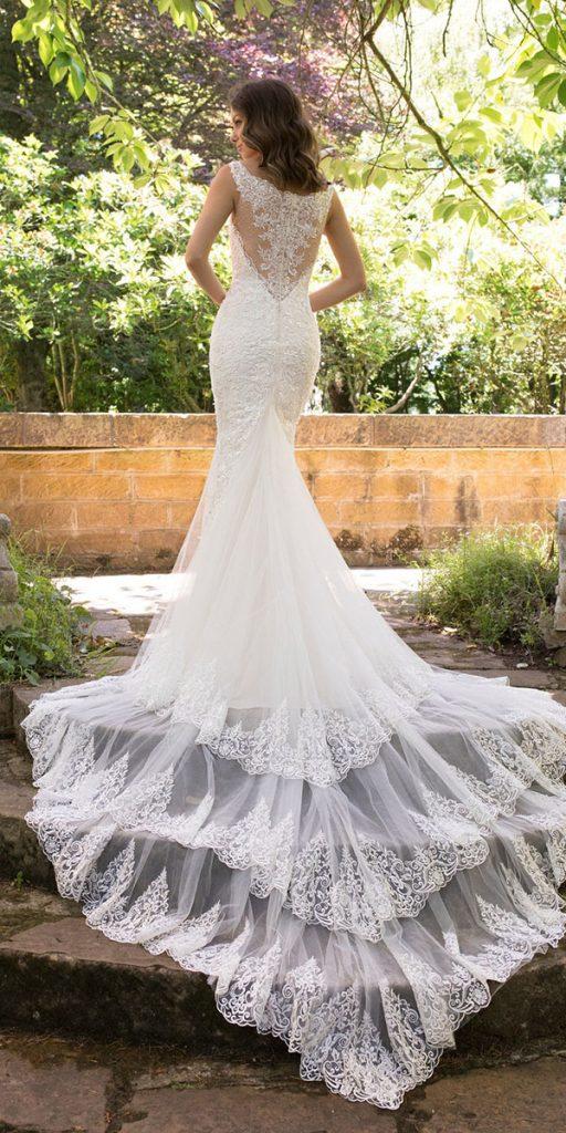  lace back wedding dresses trumpet with train sophia toli