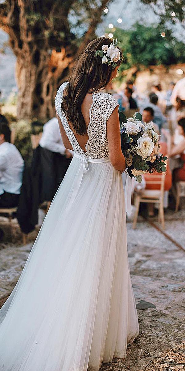 lace back wedding dresses with cap slleeves lace top tali photography