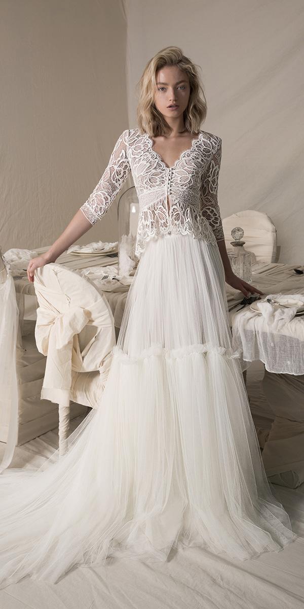 lihi hod wedding dresses 2018 lace overlay separated skirt chiffon popular