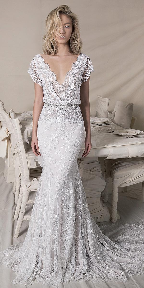 lihi hod wedding dresses 2018 sheath long overlay full lace sequin skirt