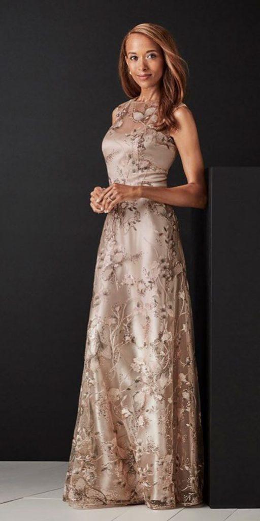 long mother of the bride dresses long sleveless with floral davids bridal