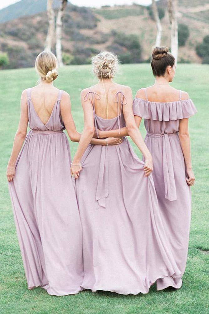 mismatched bridesmaid dresses sheath long purple neutral joan naaugust