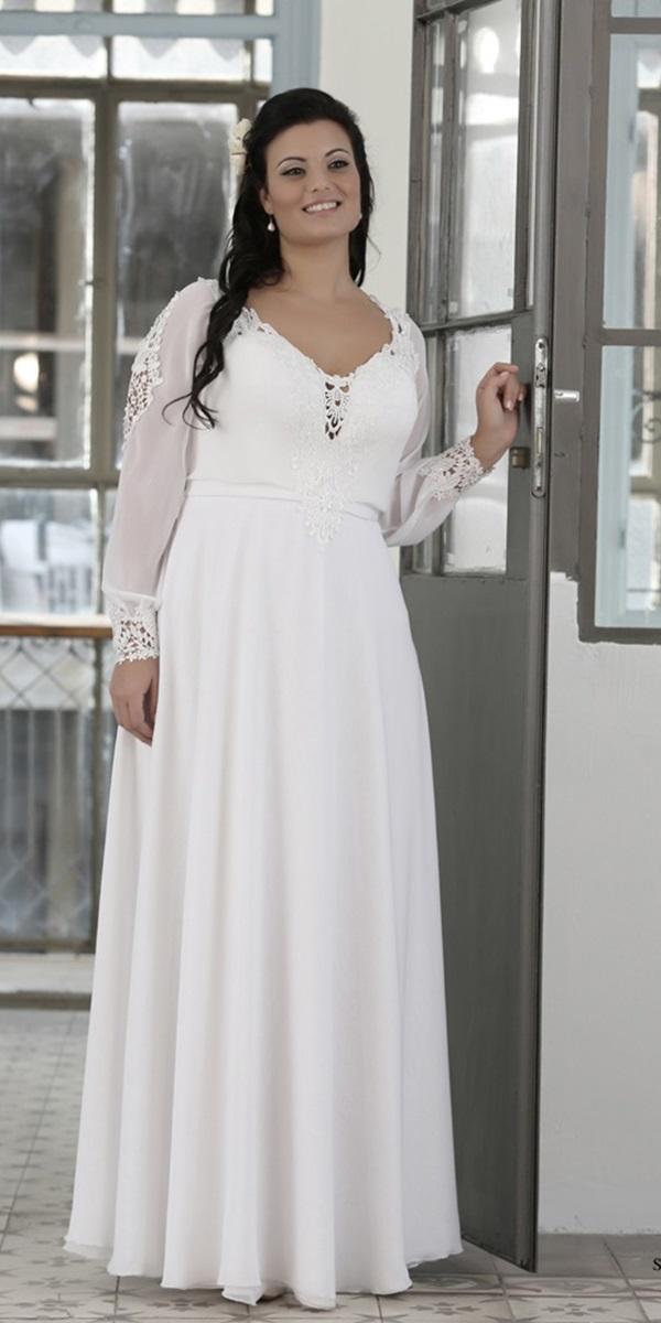 modest wedding dresses with sleeves a line for plus size studio levana