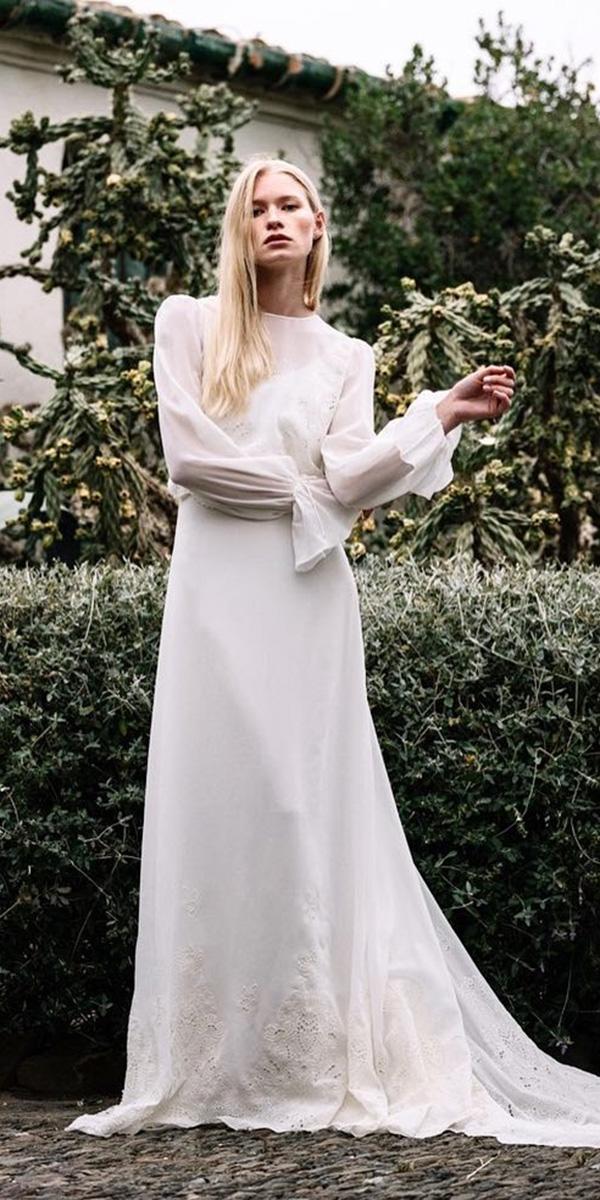 modest wedding dresses with sleeves long simple elegant marta marti