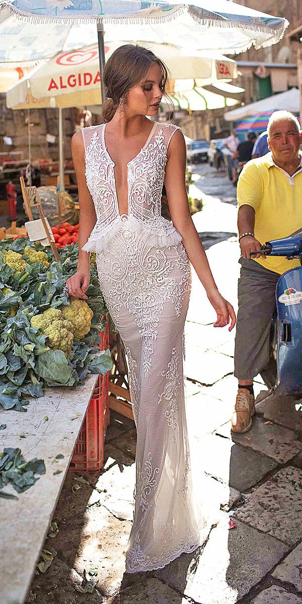 muse by berta wedding dresses sheath lace embellishment 2018