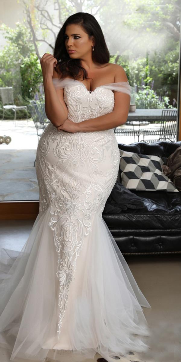sweetheart mermaid wedding dresses for plus size lace studio levana