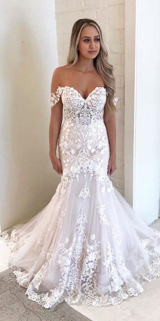  sweetheart mermaid wedding dresses off the shoulder full lace townandcountrybridal