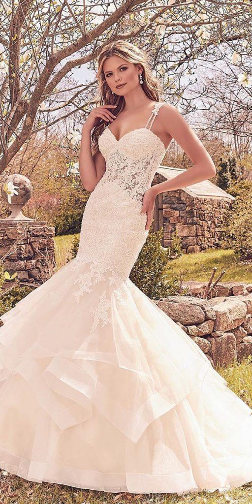 sweetheart mermaid wedding dresses with spaghetti straps full lace morilee