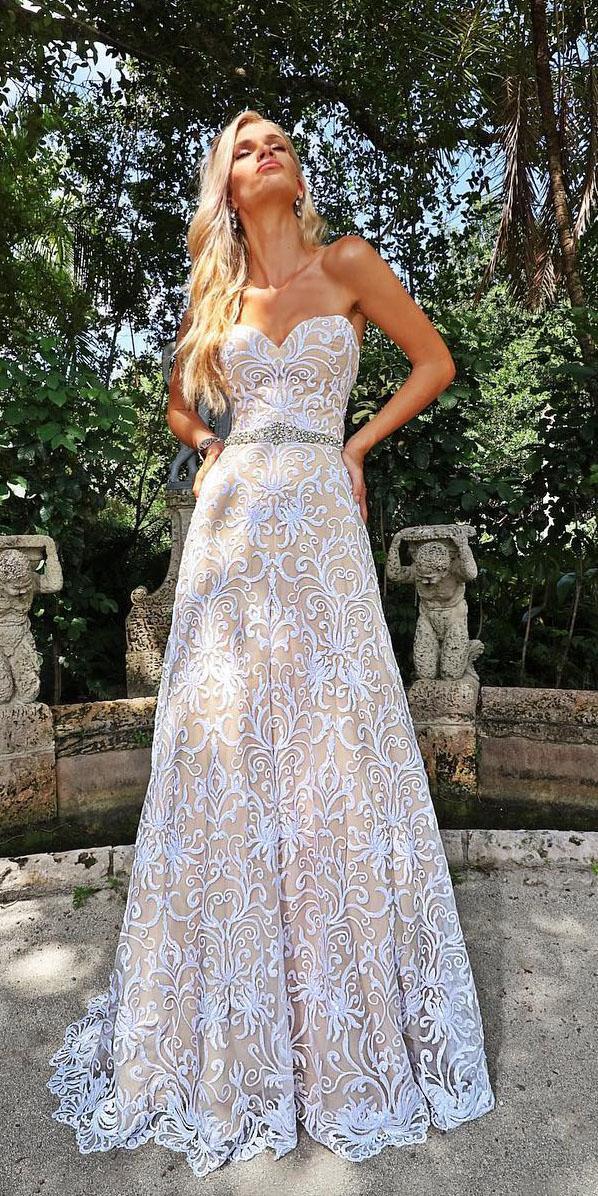 unique lace wedding dresses a line sweetheart beaded belt ashley justin bride