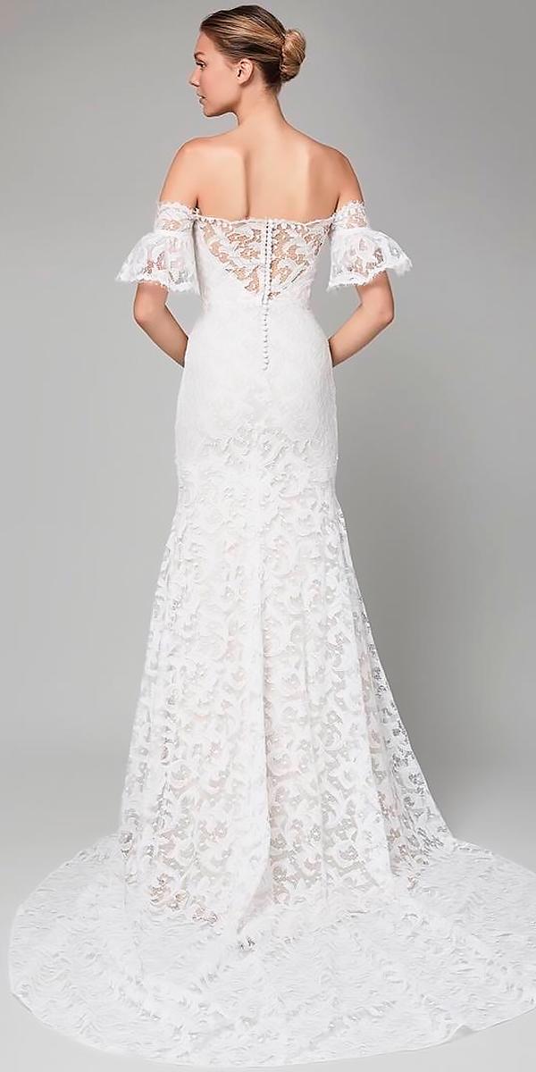 weddingdressesfall2018lacefitandflareofftheshoulderwithdetachedsleeveslelarose