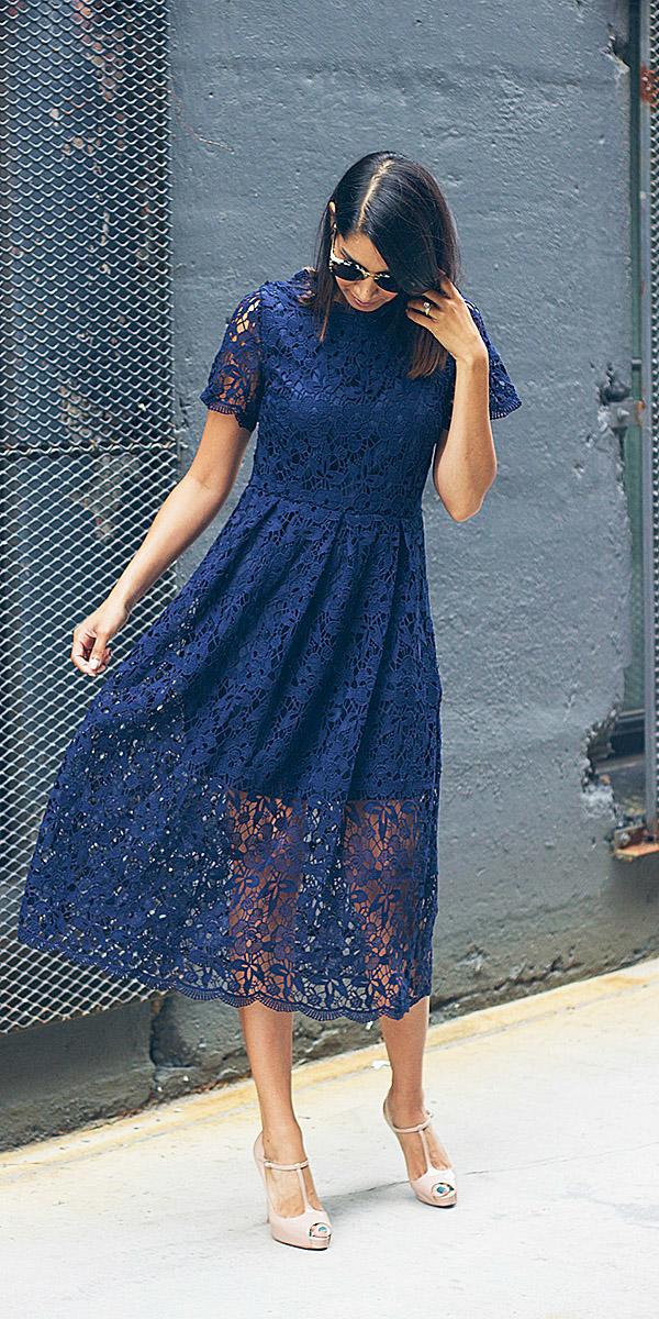 winter wedding guest dresses long with sleeves navy lace choies