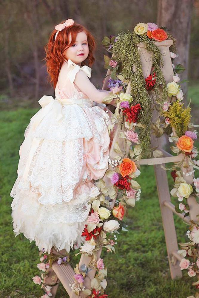 country flower girl dresses ruffled skirt with bow love baby j couture